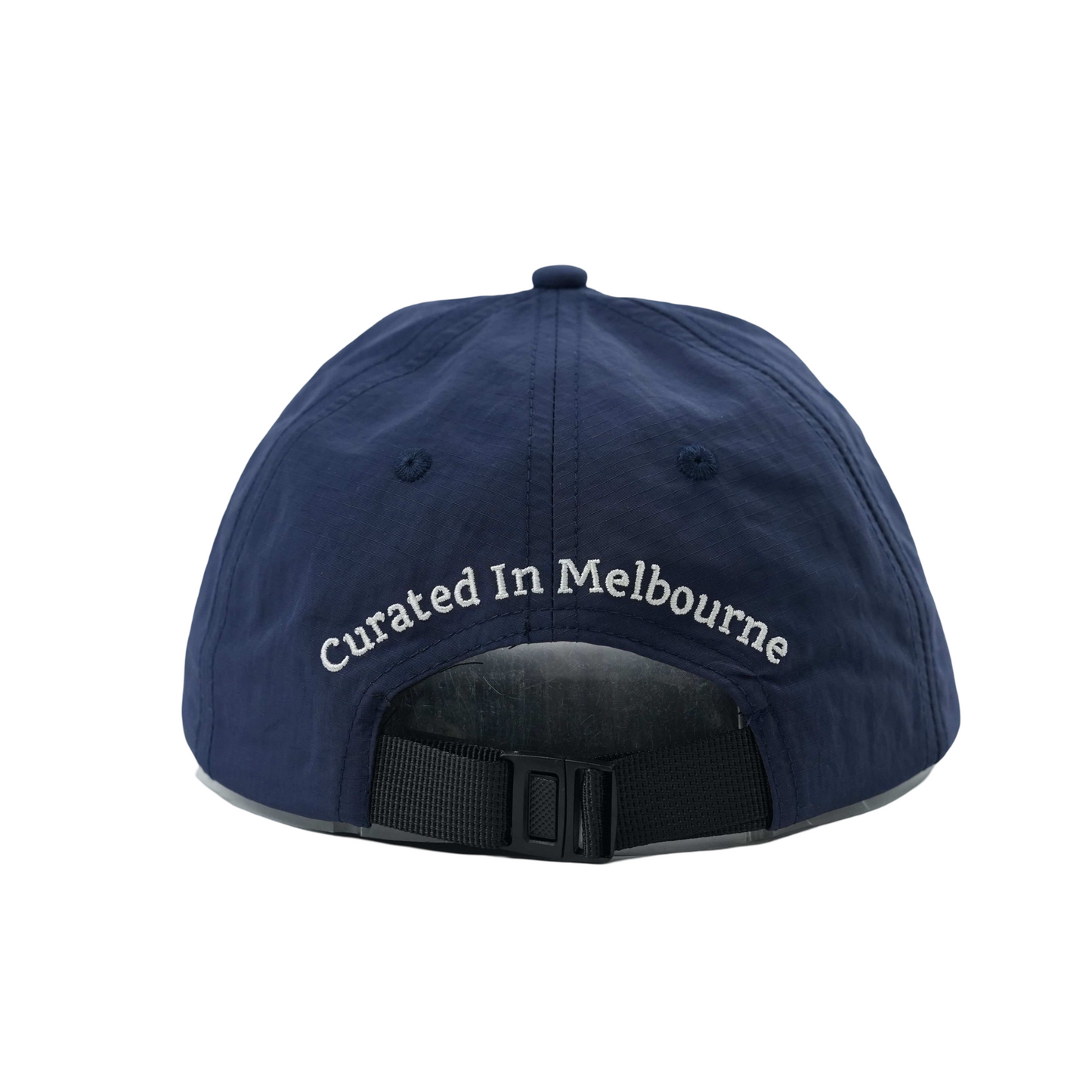 Wavy 6 Panel Strapback Cap - Navy Blue