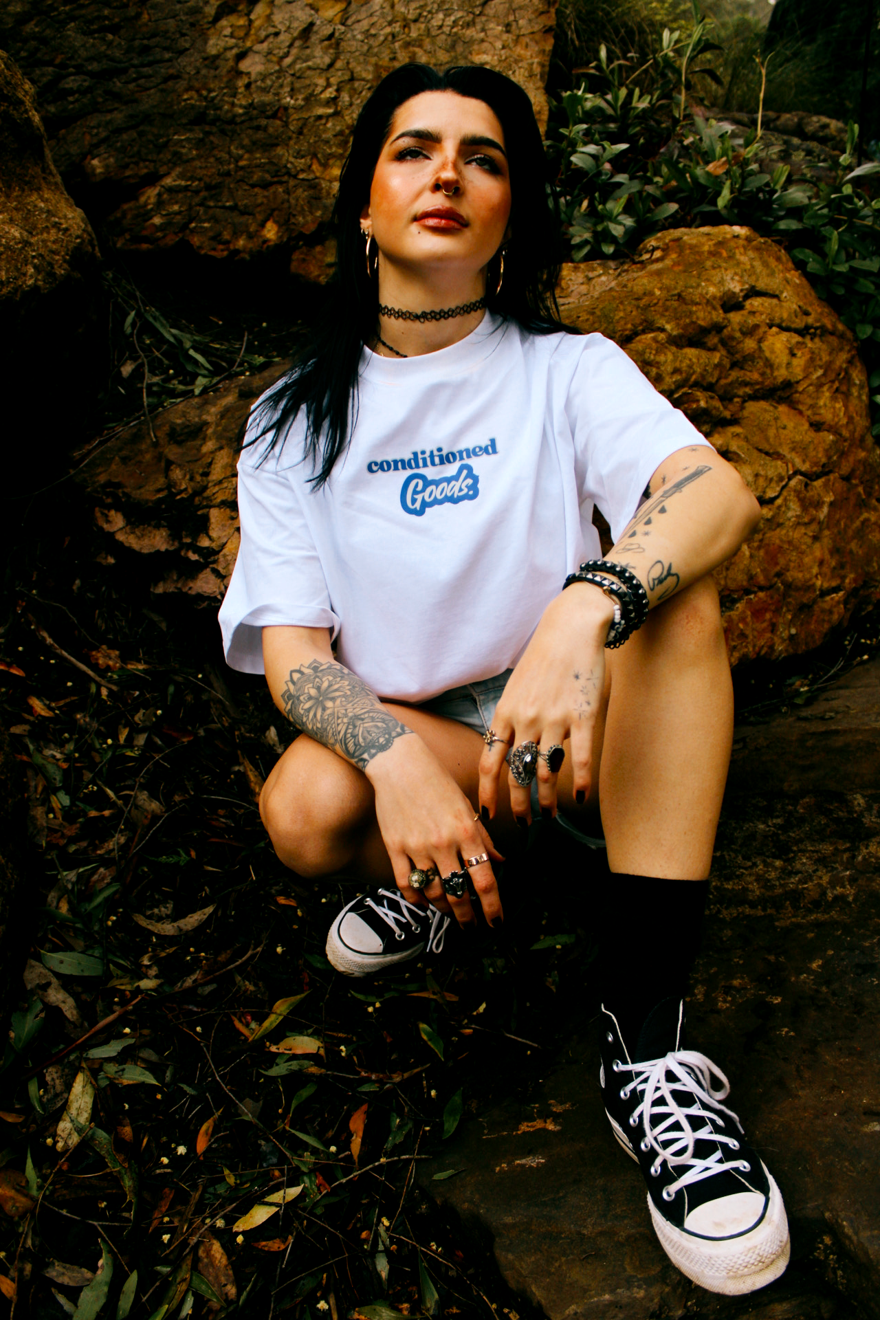 Fight Club T - Brilliant White/Navy Blue