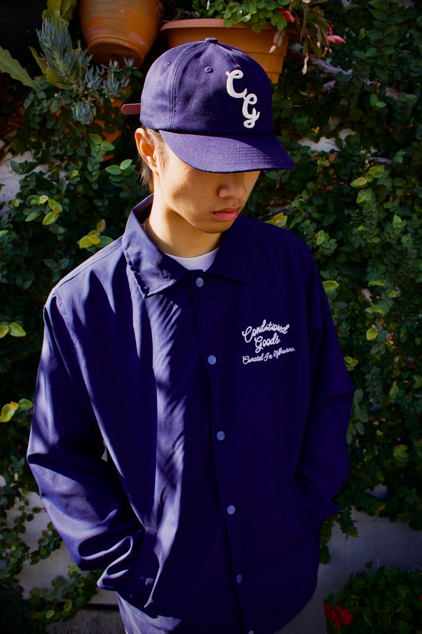Script Logo Coach Jacket - Midnight Blue