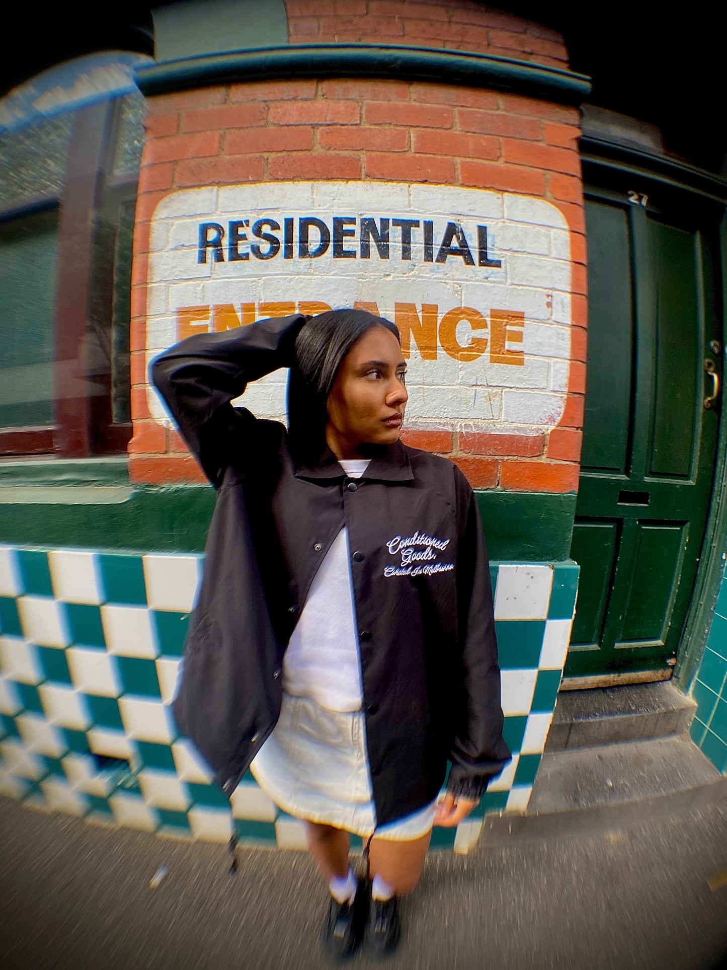 Script Logo Coach Jacket - Jet Black
