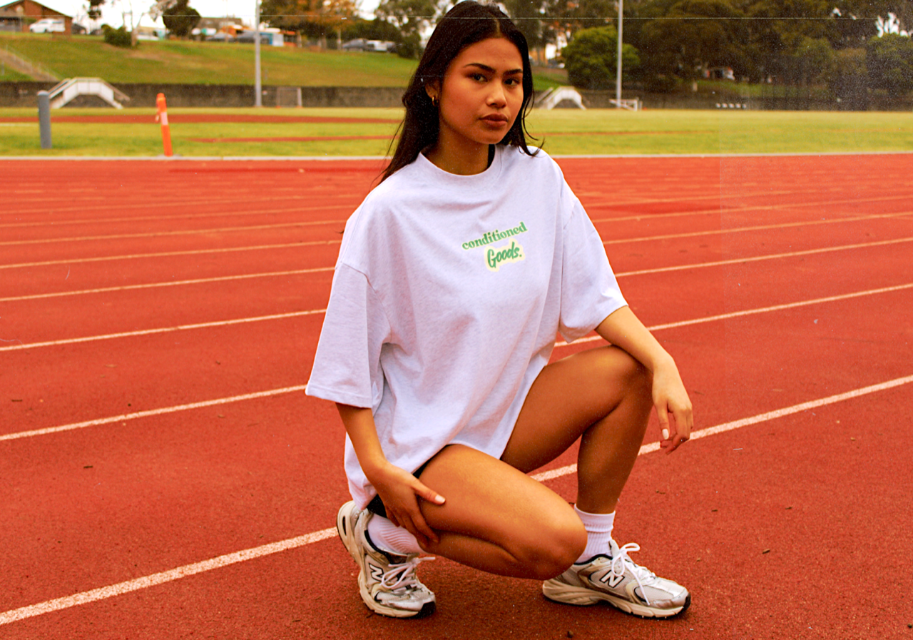 Track & Field T - Grey Marle/Forest Green