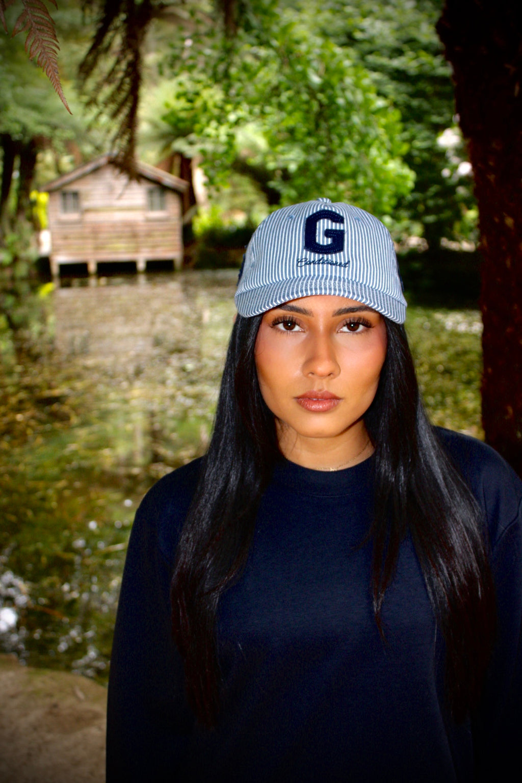Goods All Over Cap - Pinstripe Blue