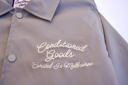 Script Logo Coach Jacket - Platinum Grey