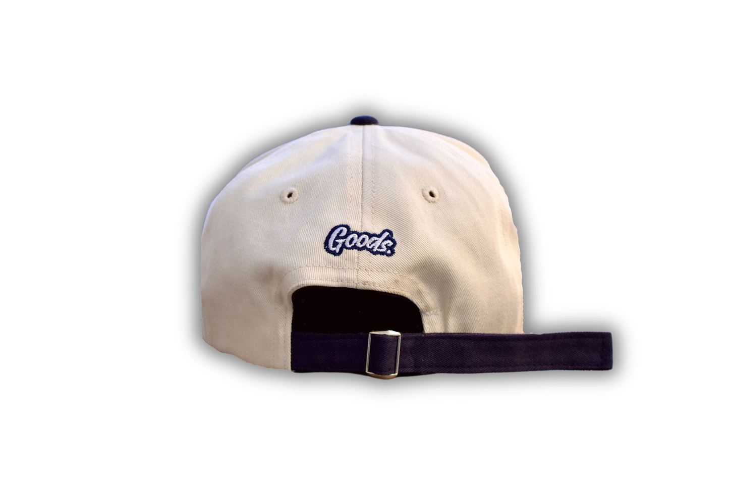 Chainstitched 6 Panel Strapback Cap - Navy/Cream