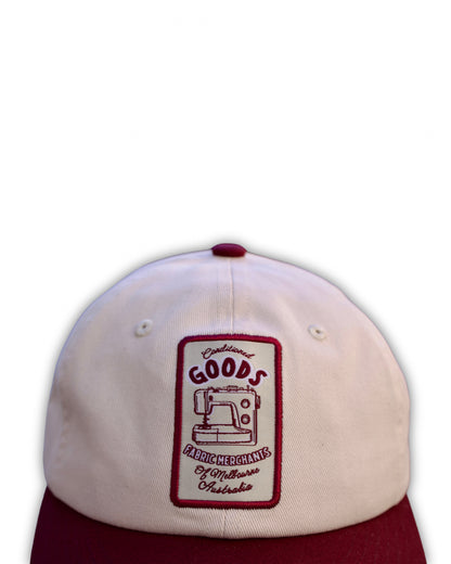 Fabric Merchants 6 Panel Strapback Cap - Burnt Red/Cream