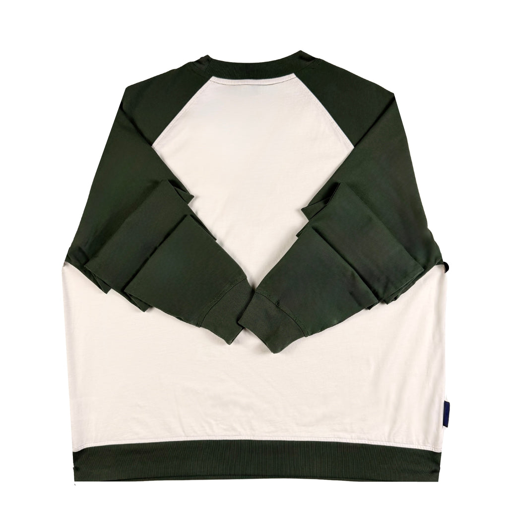 Hawk Raglan Longsleeve - Forest/White
