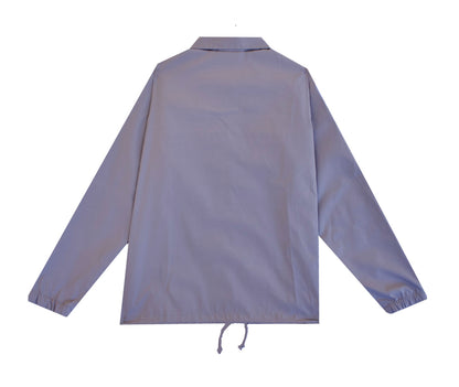 Script Logo Coach Jacket - Platinum Grey