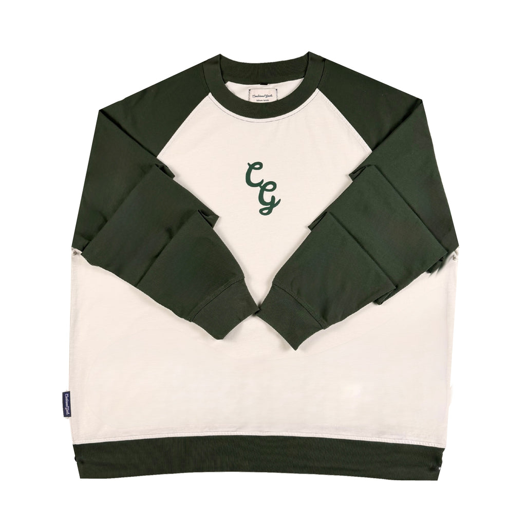 Hawk Raglan Longsleeve - Forest/White