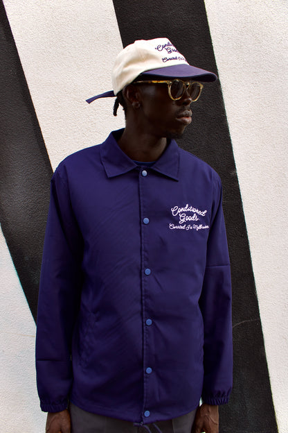 Script Logo Coach Jacket - Midnight Blue