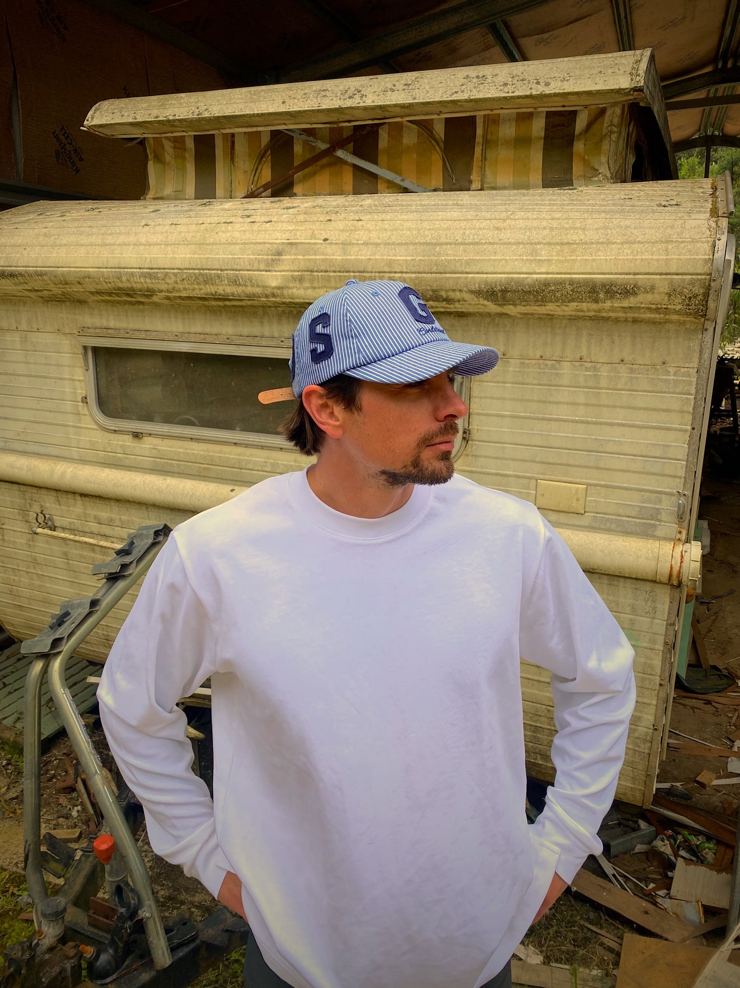 Goods All Over Cap - Pinstripe Blue