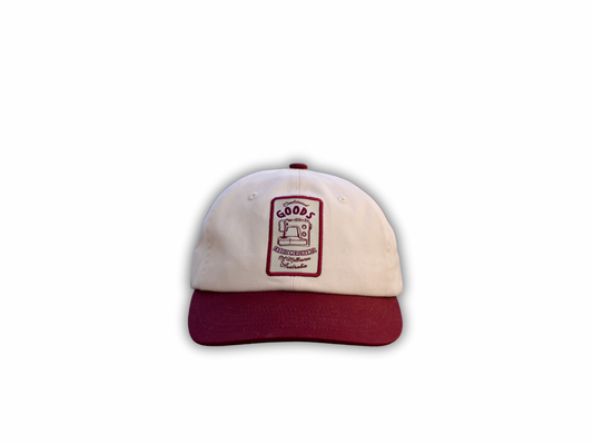 Fabric Merchants 6 Panel Strapback Cap - Burnt Red/Cream