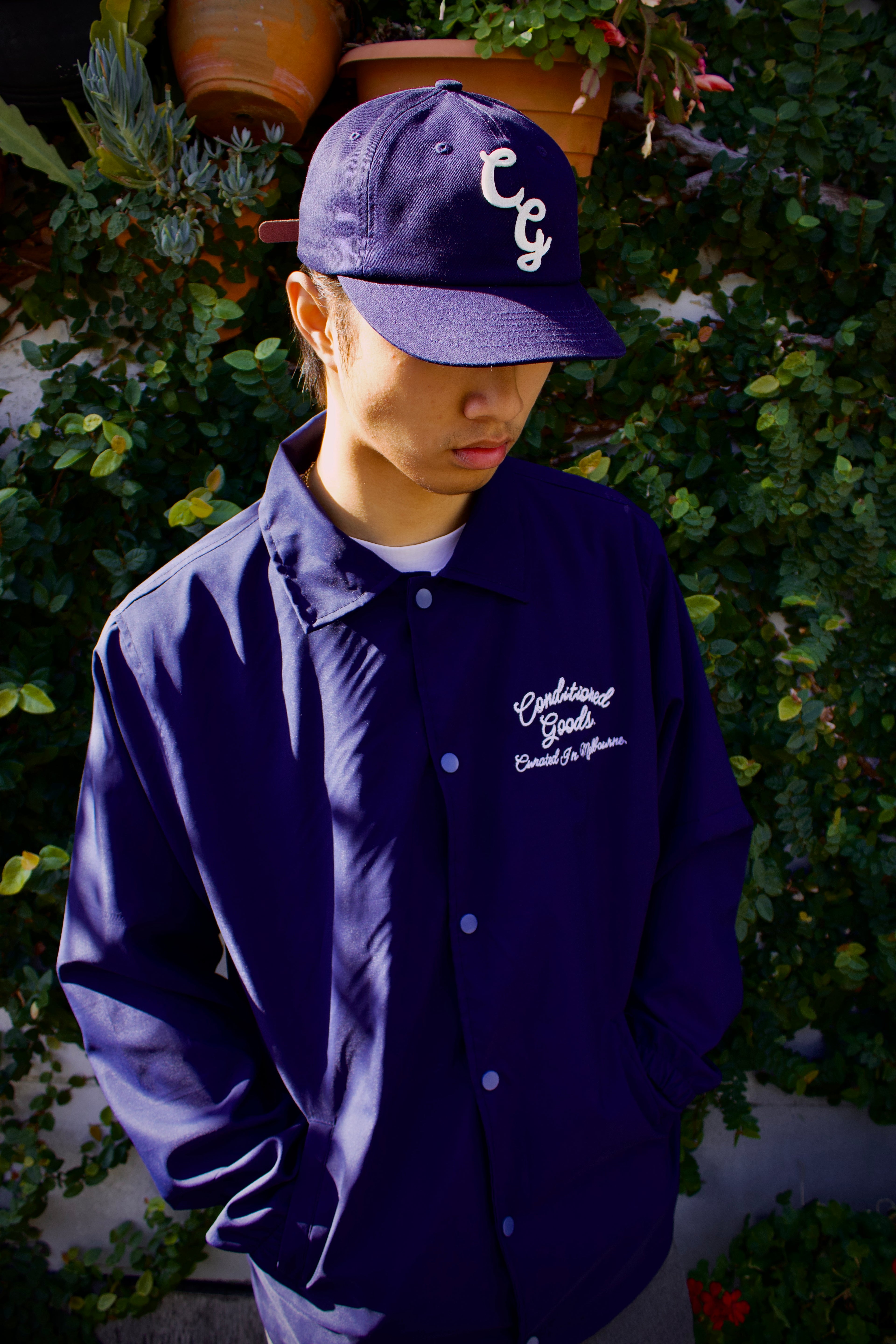 Script Logo Coach Jacket - Midnight Blue