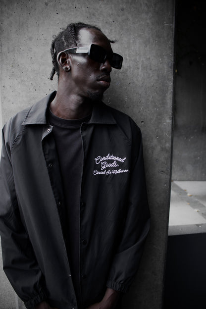 Script Logo Coach Jacket - Jet Black