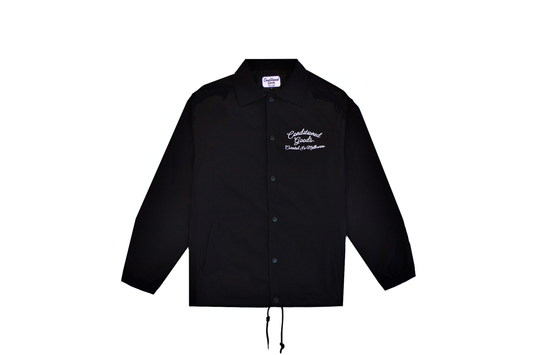 Script Logo Coach Jacket - Jet Black